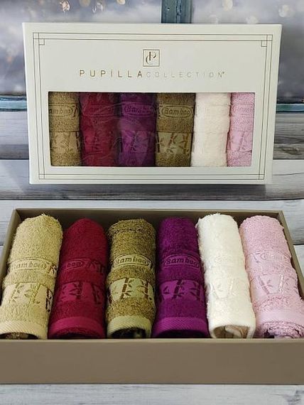 Рушники Pupilla gold 30х50см Бамбук набір 6шт
