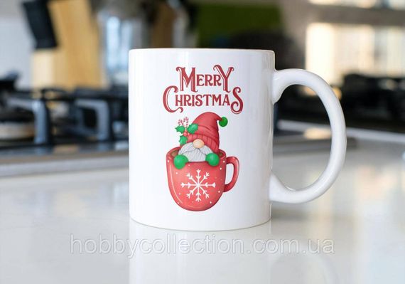 Кружка з принтом "Merry Christmas" 330 мл Біла | Зображення 1
