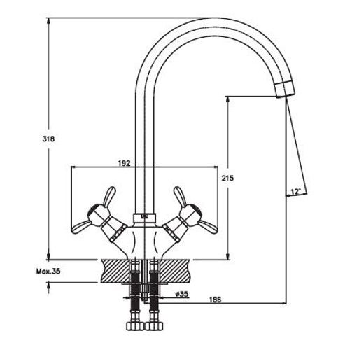 Змішувач для кухні Haiba VILTA 275 (HB0390) | Зображення 1