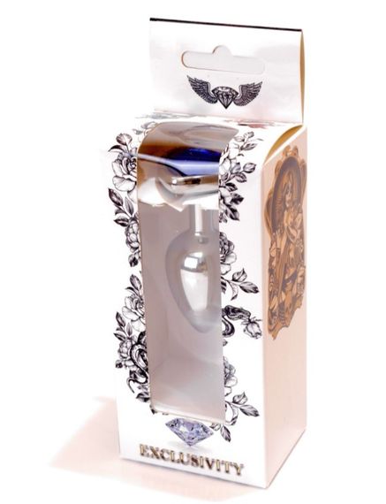 Анальная пробка - Jewellery Silver  Heart PLUG- Dark Blue sexstyle | Зображення 4