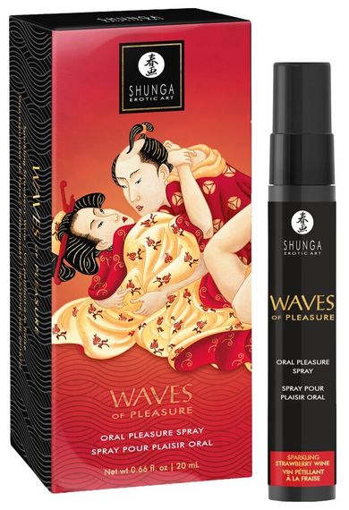 Спрей для посилення слиновиділення Shunga Waves of Pleasure Strawberry Sparkling Wine | Зображення 1