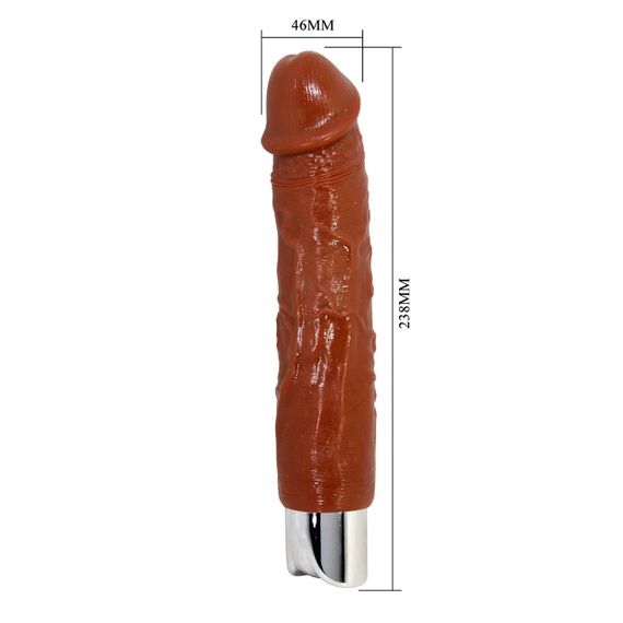 Перезаряжаемый вибратор реалистик Pretty Love - Rufus Pro Realistic Vibrating Dildo Brown, BW-500082DC Sex Aura | Зображення 5