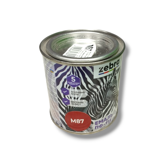 Емаль алкідна пф-115 універсальна 0,25кг zebra master 1287 m87 червоно-коричневий