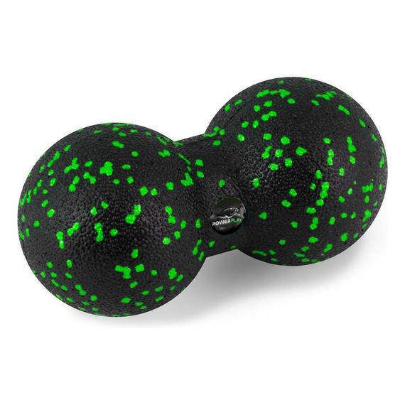 Массажный мяч двойной Паверплей PP-4352 Epp foam peanut ball (d8*16cm.) Черно/Зеленый | Зображення 1