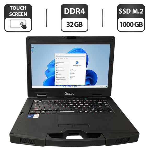 Защищенный ноутбук Getac S410 G4 / 14" (1920x1080) IPS Touch / Intel Core i7-1185G7 (4 (8) ядра по 4.8 GHz) / 32 GB DDR4 / 1000 GB SSD M.2 / Intel Iris Xe Graphics / WebCam / Без стилуса б/у