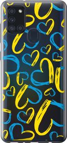 Чехол на Samsung Galaxy A21s A217F Сердца UA "5292u-1943-17620"