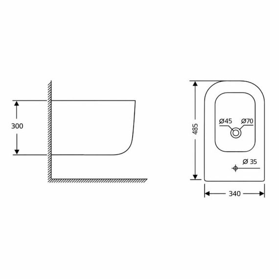 Біде підвісне Qtap Gemini 485×340×300 мм, White QTTAU28W49120 | Зображення 1
