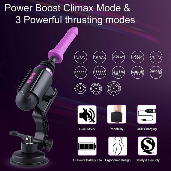 Міні секс-машина Hismith Mini Capsule Sex-Machine with Strong Suction Cup, потужна, перезаряджувана | Зображення 2