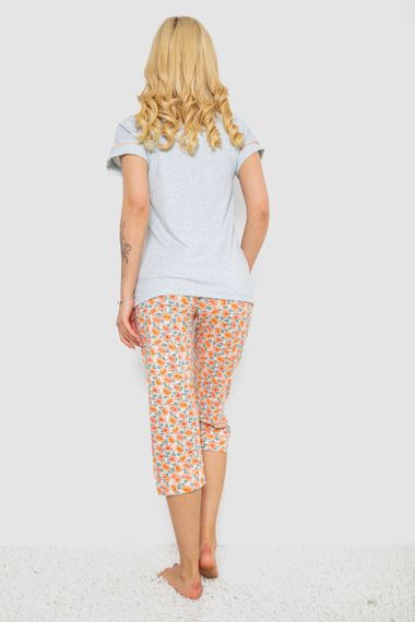 Пижама женская с принтом  -уценка, цвет серый, 243R19013-U | Зображення 3