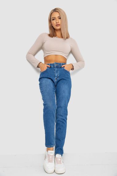 Джинси жіночі Mom-fit стрейч, колір синій, 244R1133 | Зображення 1