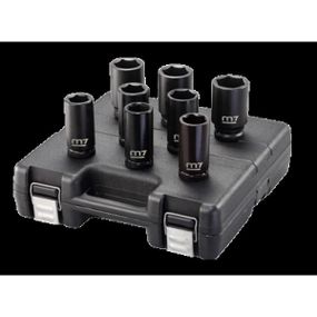 Набір головок ударних 3/4&quot; 8од 26-36мм пластик. Головки ударні 3/4&quot; 26,27,29,30,32,33,35,36мм Матеріал: Cr-Mo (хром-молібден) Тип:ударні