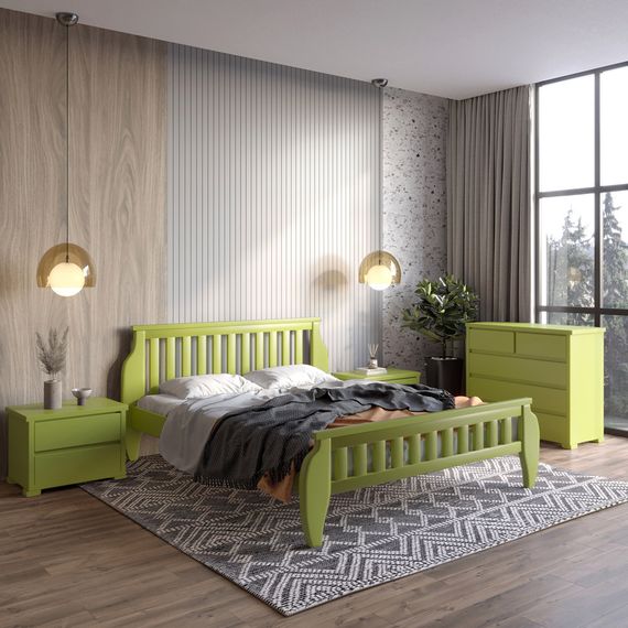 Односпальне дерев&#039;яне ліжко Mebigrand Прага Лайм (S3050G70Y) 80х190 см (MBG-7078)