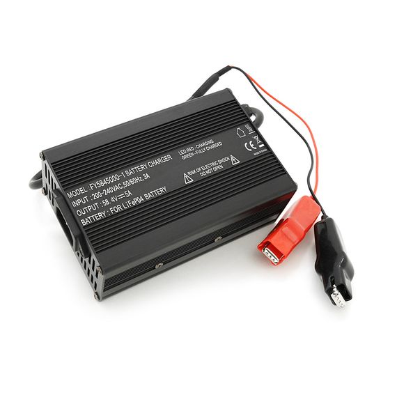 Зарядний пристрій для акумуляторів LiFePo4 48V(58,4V),16S,5A, крокодили,135x90x50mm | Зображення 1