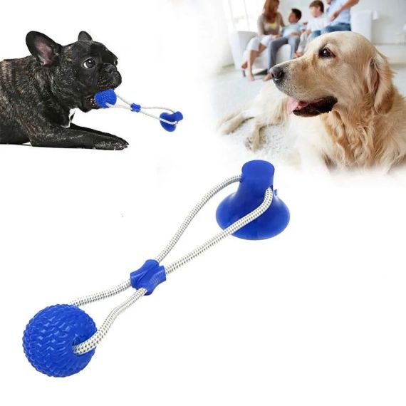 Интерактивная игрушка для собак и кошек канат на присоске с мячом Pet molar toys Интерактивная игрушка для | Зображення 7