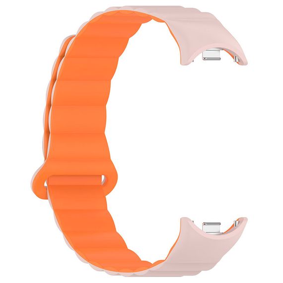 Ремінець Dual-color Magnetic для Xiaomi Mi Band 9/8/10 Light Pink / Orange | Зображення 2