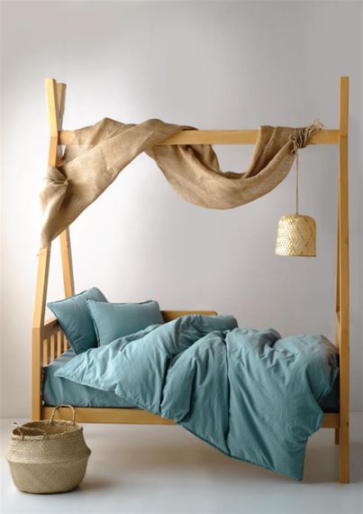 Дитяча постільна білизна Limasso Stonewashed Ranforce Baby 100х150 см Mineral Blue