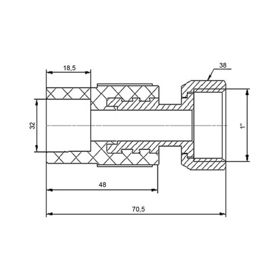 Муфта PPR із накидною гайкою Blue Ocean 32х1" ВР з латунним штоком SD00006463 | Зображення 1