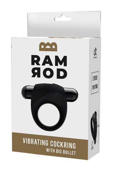 Эрекционное кольцо с вибрацией Dream Toys Ramrod черное, 8 х 3.2 см Sex Aura | Зображення 7