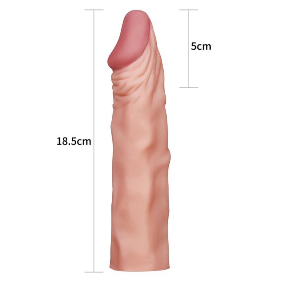 Насадка на член - Pleasure X-Tender Penis Sleeve Add 2" Flesh Sex Aura | Зображення 1