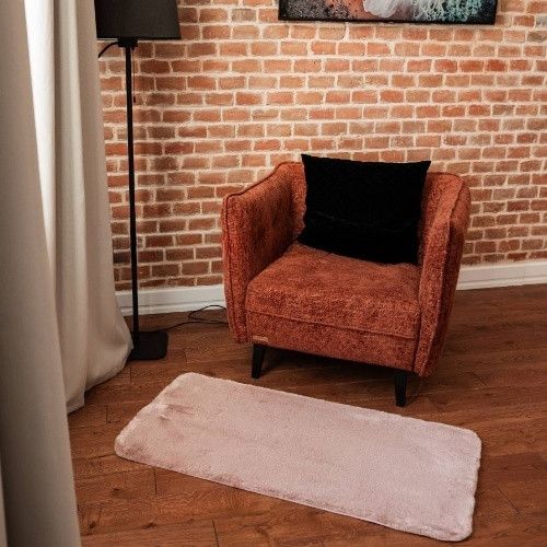 Килимок для підлоги з еко-хутра ТМ Dariana Tweed 75*150 см рожевий | Зображення 1