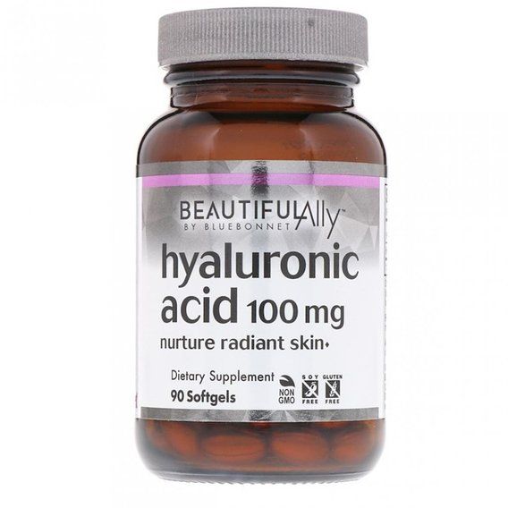 Гиалуроновая кислота Bluebonnet Nutrition Beautiful Ally Hyaluronic Acid 100 mg 90 Caps