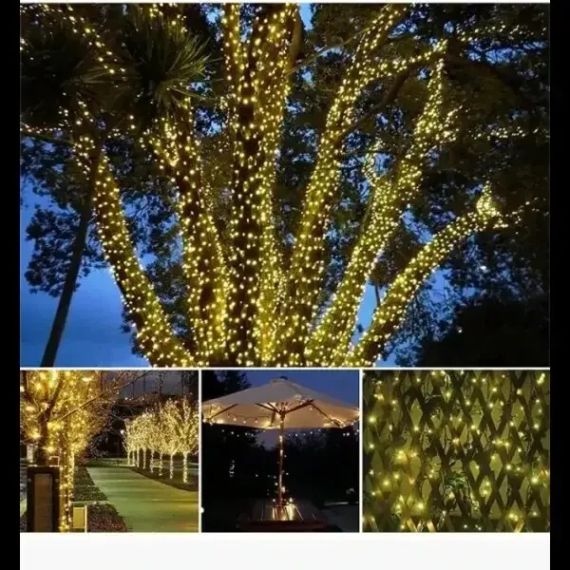 Уличная гирлянда с солнечной панелью линза диод SFK-16 Водонепроницаемые светодиодные лампы-гирлянда 10м | Зображення 1
