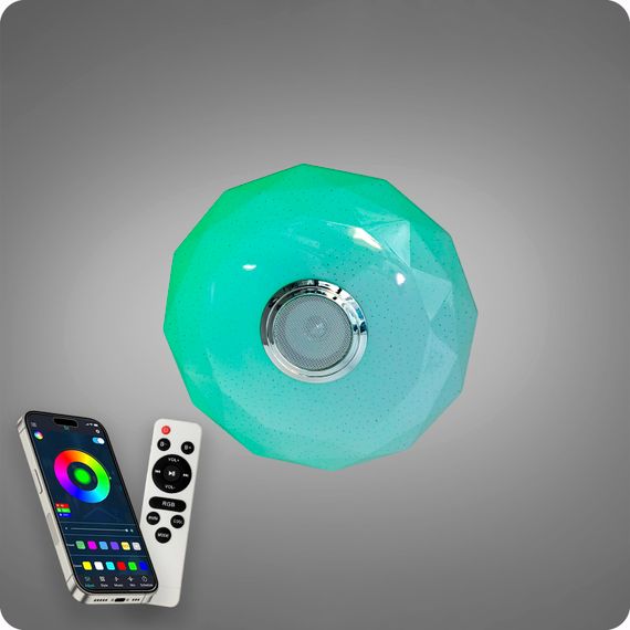 Люстра світлодіодна 517 Dlight RGB з пультом і  колонкою 45Вт Білий (02148) | Зображення 4