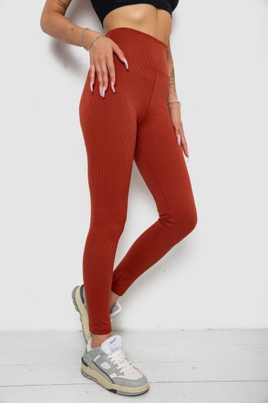 Лосины однотонные в рубчик, цвет терракотовый, 238R606 | Зображення 2