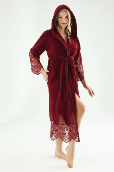 Жіночий халат Nusa 4150 бордовий, 2XL | Зображення 6