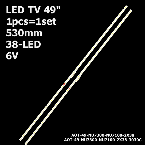 LED підсвітка Samsung TV 49" Samsung: UE5NU7470 UN49NU UN49RU UE49LS03 HG49NJ670 QE49LS03 UE49NU UE49RU74 1шт.