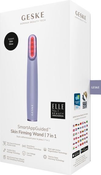 Устройство для укрепления и тонизации кожи лица с поворотной головкой GESKE Skin Firming Wand 7-1 starlight, Фиолетовый | Зображення 7