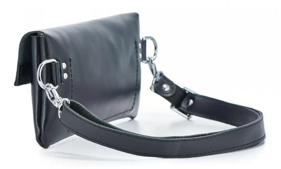 Шкіряна поясна сумка Skin and Skin Crossbody Bag M 24x13x3.5 см Чорна (WB01BL) | Зображення 3