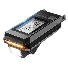 Велокомпьютер аккумуляторный с фарой и сигналом на выносной кнопке на руль MT-088-T6 Черный