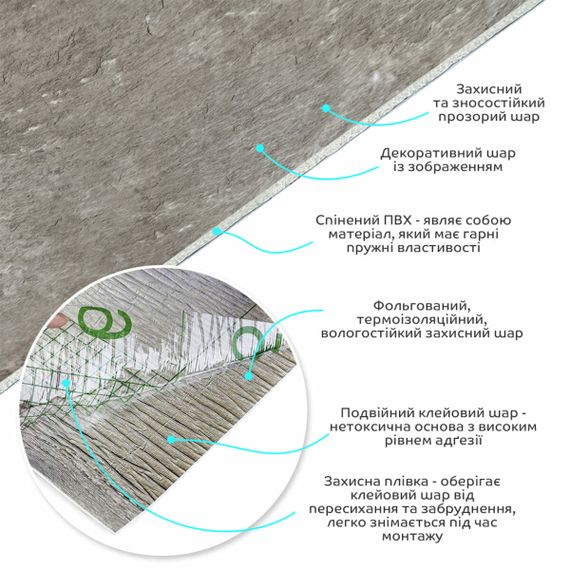 Самоклеюча вінілова плитка в рулоні сірий мармур 3000х600х2мм Глянсова SW-00001286 | Зображення 1