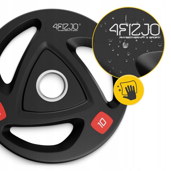 Диск олімпійський 4FIZJO 2 x 10 кг 51 мм металевий, прогумований Black (P-5905973401289) | Зображення 2