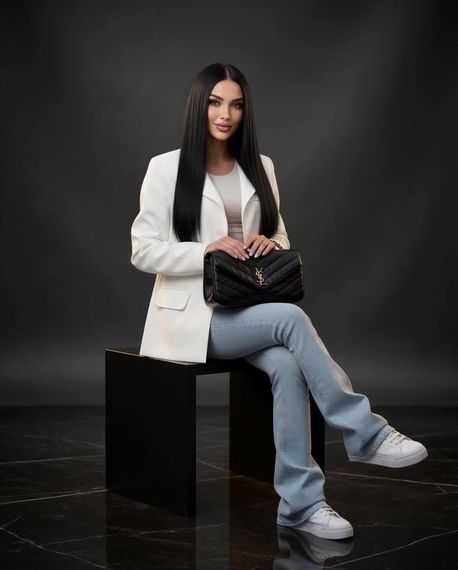 Женский пиджак SOLINNA SFH-307 oversize классический жакет на подкладке черный/молочный/синий 46-48, Молочный | Зображення 1
