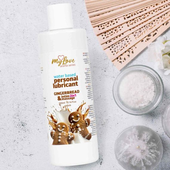 2в1 лубрикант та масажний гель - MyLove Aroma Series Intim&Massage Gingerbread, 300 мл Sex Aura | Зображення 2