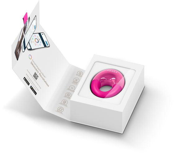 Массажер для глаз GESKE Cool&Warm Eye Massager 7в1 starlight, Малиновый | Зображення 8
