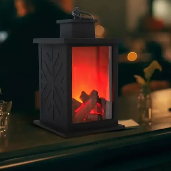 Декоративная лампа с эффектом пламени, размер 14×14×24,5 см | Зображення 2