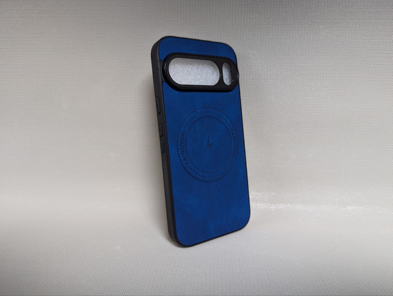 Чохол для Google Pixel 10 Pro XL / Гугл Піксель 10 Про ХЛ, Leather TPU, еко-шкіра, MagSafe, протиударний, синій