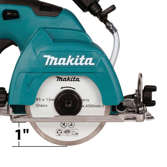 Пила дискова акумуляторна для кераміки та скла Makita CC301DZ (85 мм, 1600 хв−1, 25.5 мм, CXT, мокрий різ, без акумуляторів та зарядного пристрою) | Зображення 6