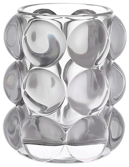 Свічник скляний Ancient Glass "Bubbles" Ø6.5х10см, сіре скло