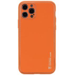 Шкіряний чохол Xshield для Apple iPhone 13 Pro (6.1") Жовтогарячий/Apricot