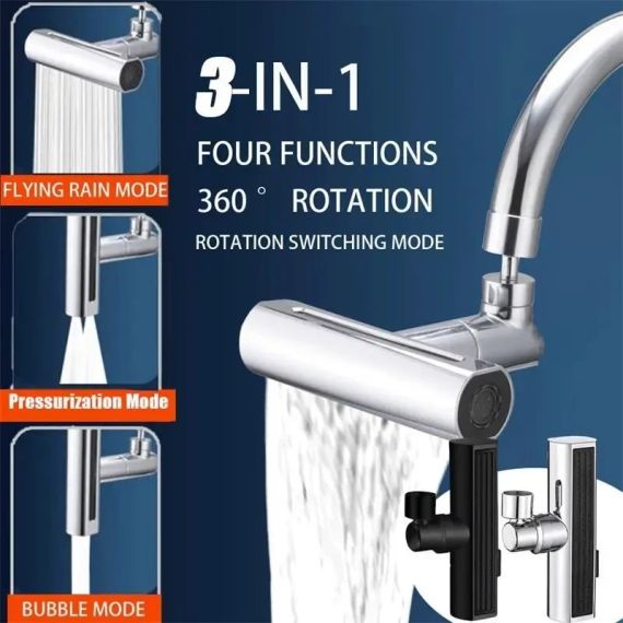 Змішувач для кухні з водоспадом поворотний барботер SHOWER HEAD AND527 | Зображення 1