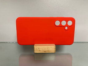 Samsung S24 FE Протиударний чохол з логотипом софт тач червоний