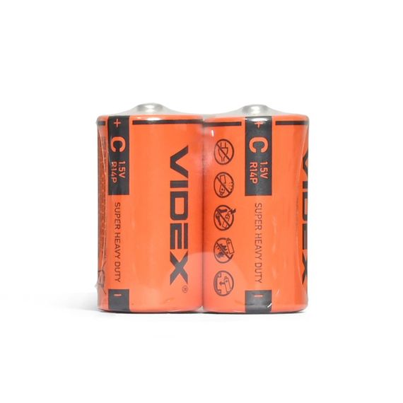 Батарейка сольова Videx R14P/C 2шт SHRINK | Зображення 2