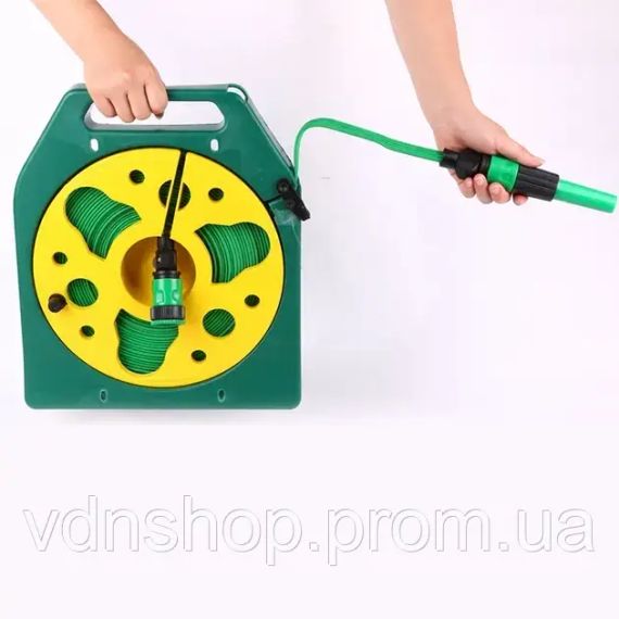 Шланг 20м садовий пвх на котушці в комплекті з пістолетом-розпилювачем на 4 режими | Зображення 1