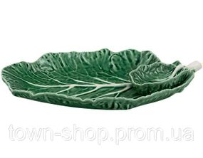 Набор 2 блюда с соусником Bordallo Pinheiro Cabbage 28x20см Зеленый TR-65000554