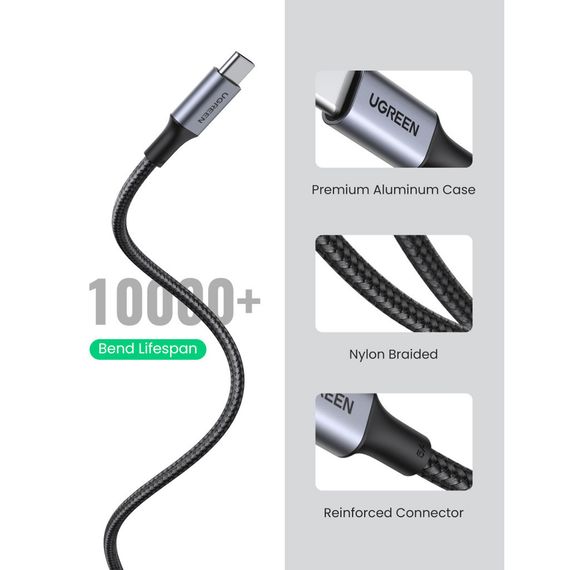 Дата кабель USB-C to USB-C 3.0m 5A 100W US316 Black Ugreen (90120) | Зображення 5