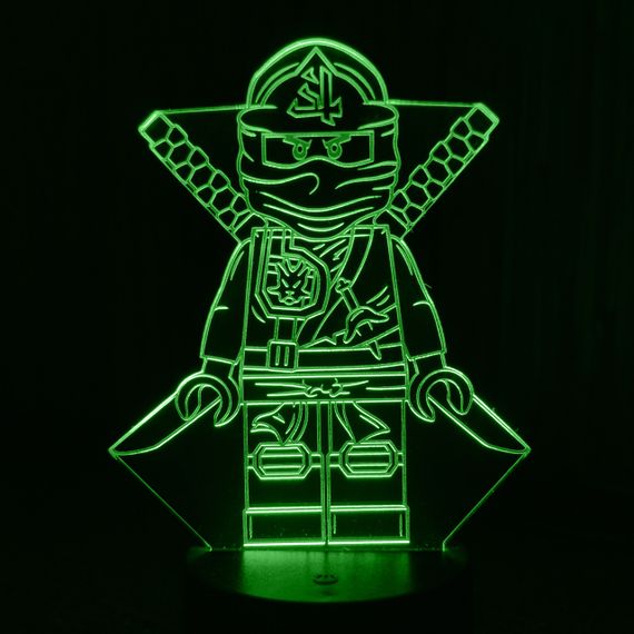 Акриловий світильник-нічник LEGO Ниндзяго зелений tty-n001347